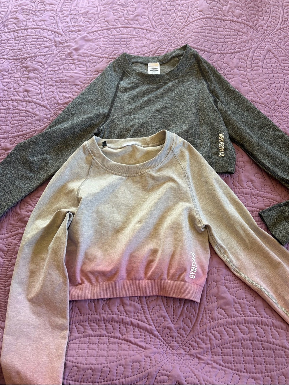 Gymshark Gray to Pink Ombre Crewneck Sweater